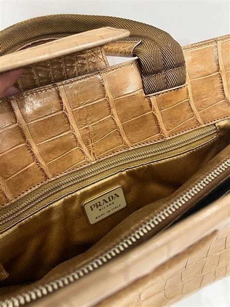 prada crocodile briefcase|prada alligator bag.